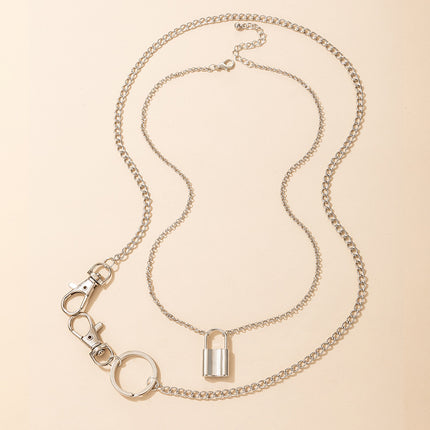 Keychain Shaped Two Layer Necklace Set