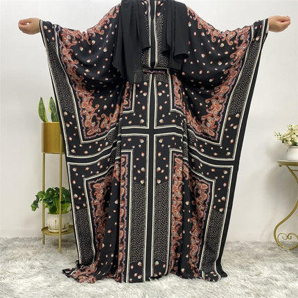Venta al por mayor túnica musulmana manga dolman vestido de mujer de talla grande