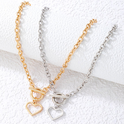 Love Word Button Clavicle Chain Sweater Chain Necklace
