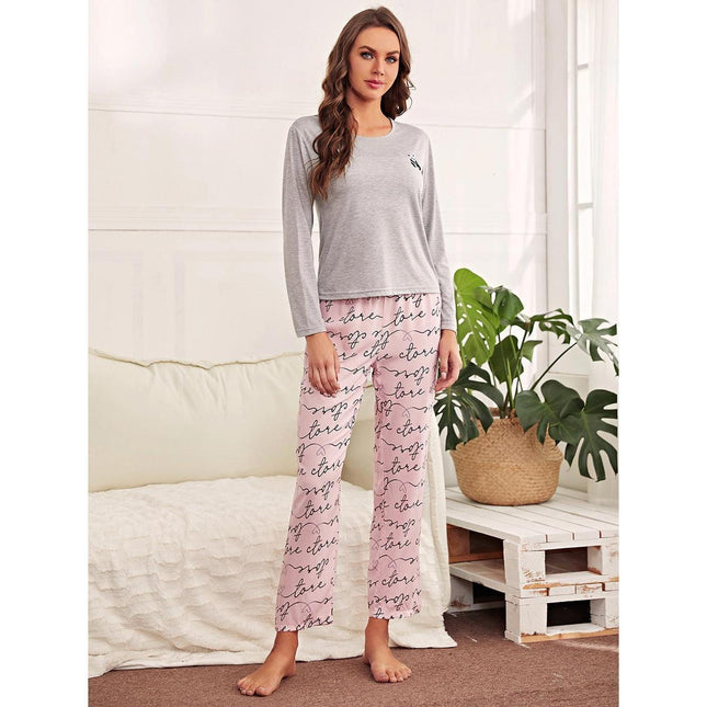 Conjunto de pijama de manga larga para el hogar Homewear para mujer