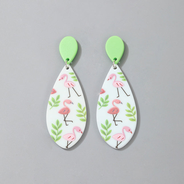 Leaves Cartoon Character Bird Earrings