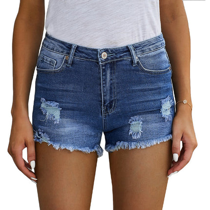 Wholesale Women's High Waist Loose Plus Size Casual Bag Hip Denim Shorts