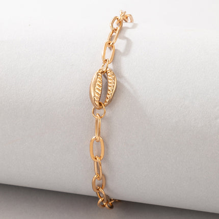 Buckle Chain Metal Shell Single Layer Anklet