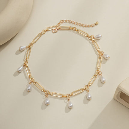 Water Drop Clavicle Chain Chain Simple Pearl Necklace