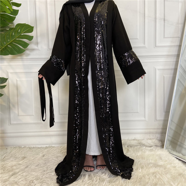 Chaqueta de punto de lentejuelas para damas musulmanas de Oriente Medio Nida Robe