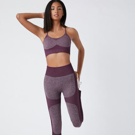 Conjunto deportivo de dos piezas para mujer, chaleco de yoga, leggings, fitness