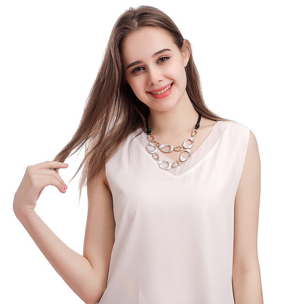 Wholesale Women's Fashion Irregular Geometric Metal Choker Necklace