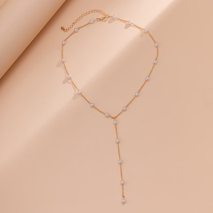 Einfache gestapelte Großhandelsperlen-Ketten-Halsketten-Metallumbau-Halskette