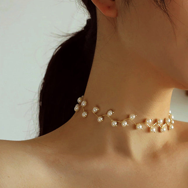 Perle Temperament Strand Perlenkette Kurze Halskette