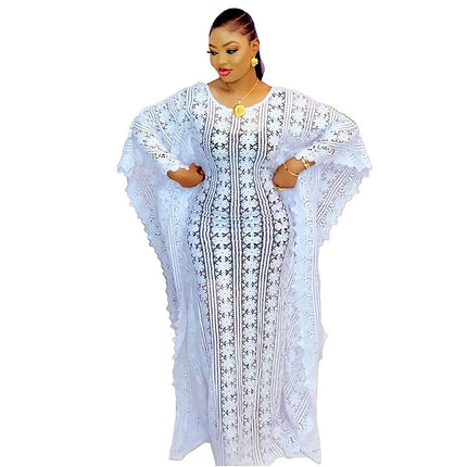 Wholesale African Women's Water Soluble Lace Loose Robe Suspender Dress Two Piece Set