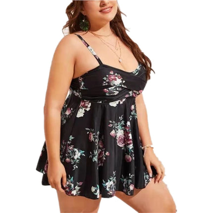 Damen Split Plus Size Sexy Rock Bikini Print Badeanzug