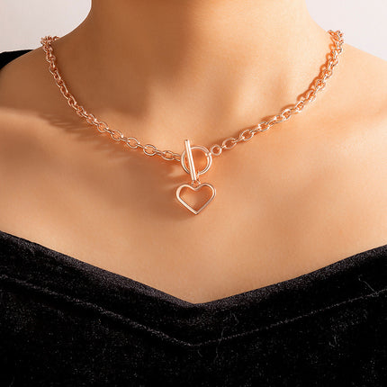 Love Word Button Clavicle Chain Sweater Chain Necklace