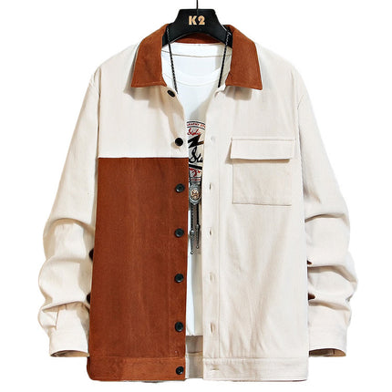 Wholesale Men's Autumn Fashion Lapel Long Sleeve Shirt Jacket