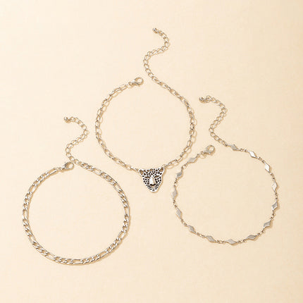 Multilayer Anklet Alloy Chain Anklet Three-piece Set