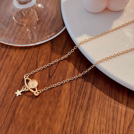 Cosmic Planet Necklace Fashion Star Pendant Clavicle Chain