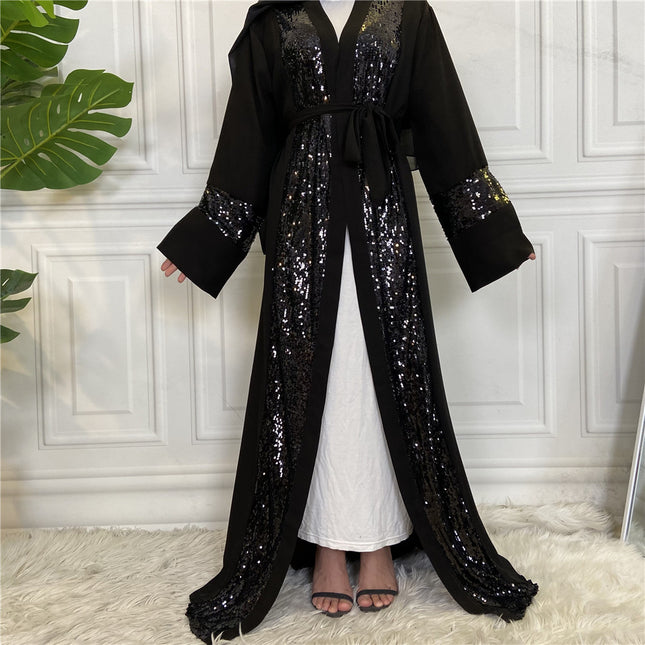 Chaqueta de punto de lentejuelas para damas musulmanas de Oriente Medio Nida Robe