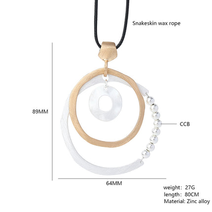 Ovale geometrische Metall-Mode-einfache lange Halskette