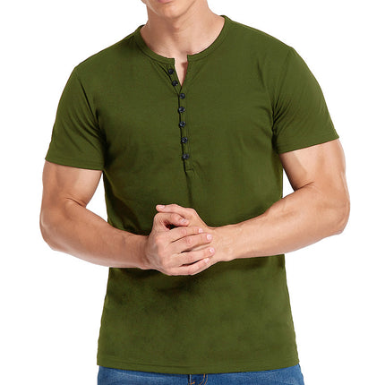 Wholesale Men's Summer Solid Color Short Sleeve Slim T-Shirt