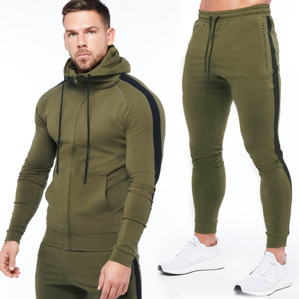 Otoño Invierno Hombre Slim Pullover Hoodies Joggers Conjunto de dos piezas