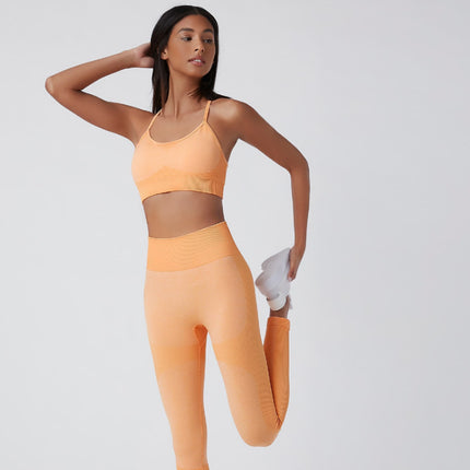Conjunto deportivo de dos piezas para mujer, chaleco de yoga, leggings, fitness
