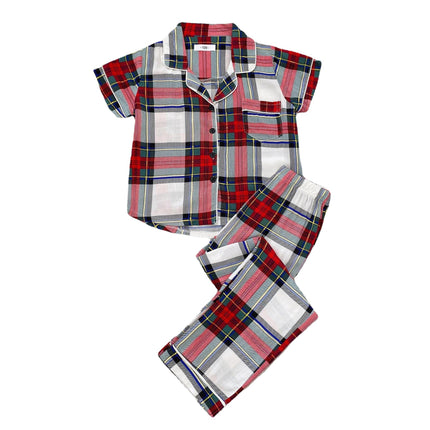 Pijamas para niños Primavera Verano Conjunto de ropa de casa de manga corta