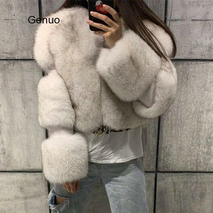 Wholesale Women's Plus Size Faux Fur Coat Short Jacket