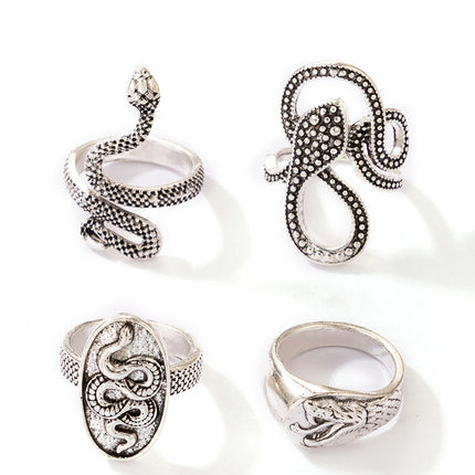 Snake Ring Animal Snake Ring Combination Set of 4