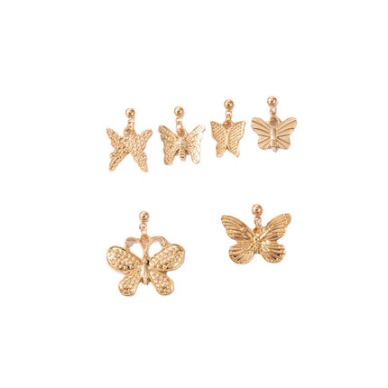 Exaggerated Butterfly Stud Earrings Set