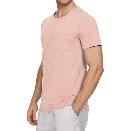 Lässiges einfarbiges Kurzarm-T-Shirt für Herren