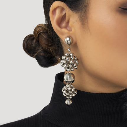 Pendientes de perlas de imitación de moda al por mayor Pendientes de metal con cuentas