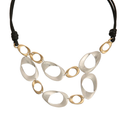 Collar de gargantilla de metal geométrico irregular de diseño de moda
