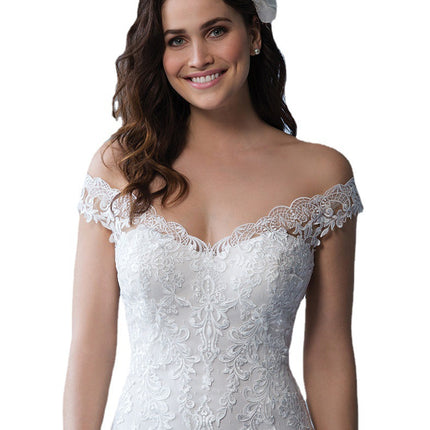 Wholesale Off Shoulder Lace Long Tail Bridal Mermaid Wedding Dress