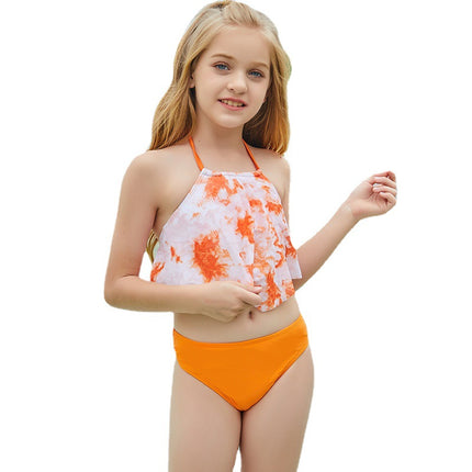 Kinder zweiteiliger Badeanzug Mädchen Neckholder Batik-Bikini