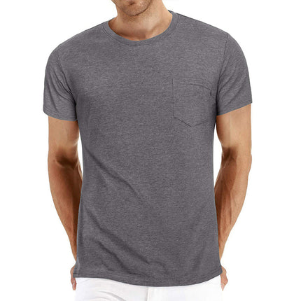 Camiseta de manga corta de color sólido informal de verano para hombre