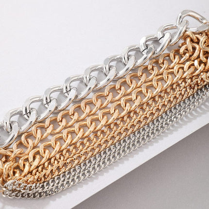 Thick Chain Seven Layer Chain Anklet Set