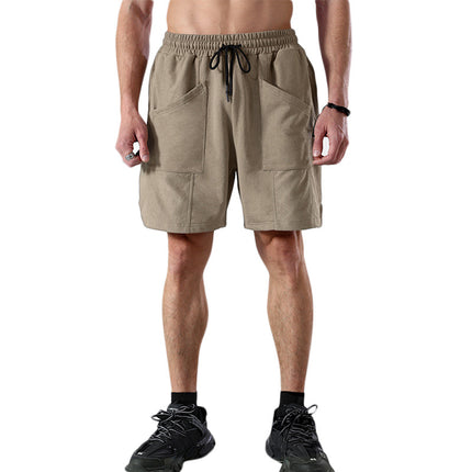 Pantalones cortos cargo multibolsillos de cintura alta de talla grande para hombre de verano