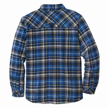 Wholesale Men's Fall Winter Patch Pocket Pine Plush Thick Check Shirt Jacket