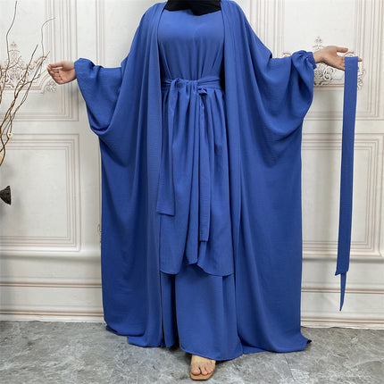 Conjunto de tres piezas de túnica de moda de color sólido para mujer al por mayor