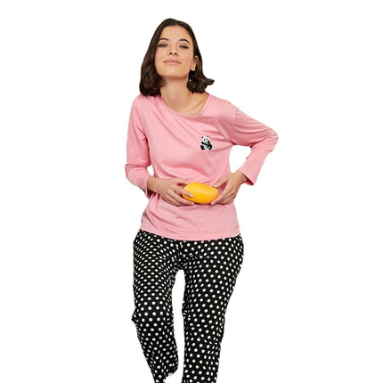 Damen Loungewear Set Langarm-Pyjama mit Tierdruck