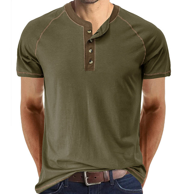 Sommer Herren Colorblock Casual Kurzarm T-Shirt