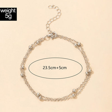 Personalized Ethnic Chain Clause 2 Layer Beach Anklet