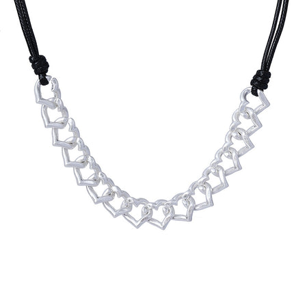 Collar de diseño corto de moda de metal geométrico en forma de corazón