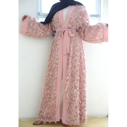 Ladies Fashion Fringed Robe Long Sleeve Cardigan Abaya