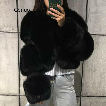 Wholesale Women's Plus Size Faux Fur Coat Short Jacket