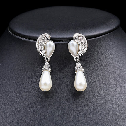Geschichtete Perlenkette Ohrringe Zweiteiliges Brautkleid Zubehör Schmuck