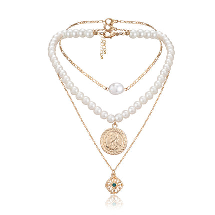 Großhandelsart- und weiselegierungs-Art- und Weiseeinfache mehrschichtige Perlen-Halskette