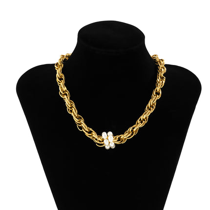 Einfache Art und Weise Imitation Pearl Clavicle Halskette