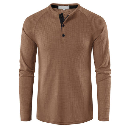 Wholesale Men's Autumn Winter Casual Solid Color Long Sleeve T-Shirt