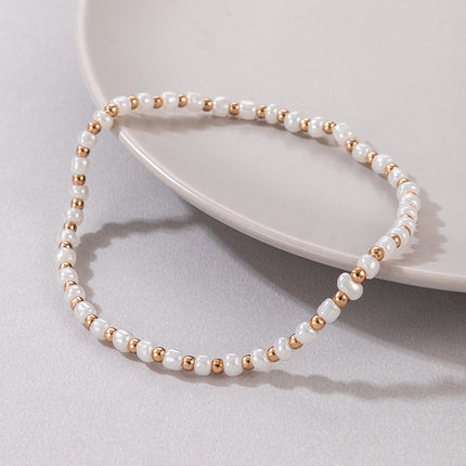 Pearl Alloy Bead Beaded Simple Single Anklet