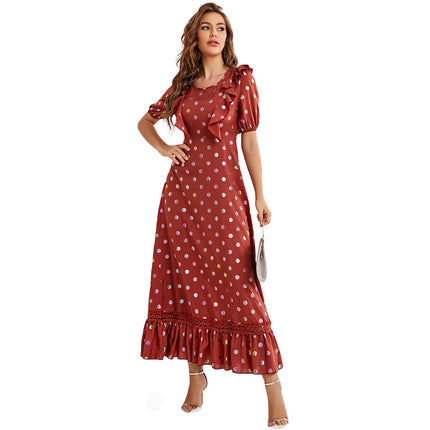Wholesale Women's Loose High Waist Ruffle Dress